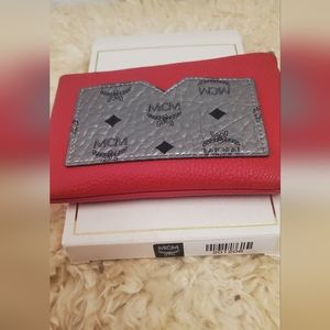 Authentic Brand New coin purse card holder Red & Silver